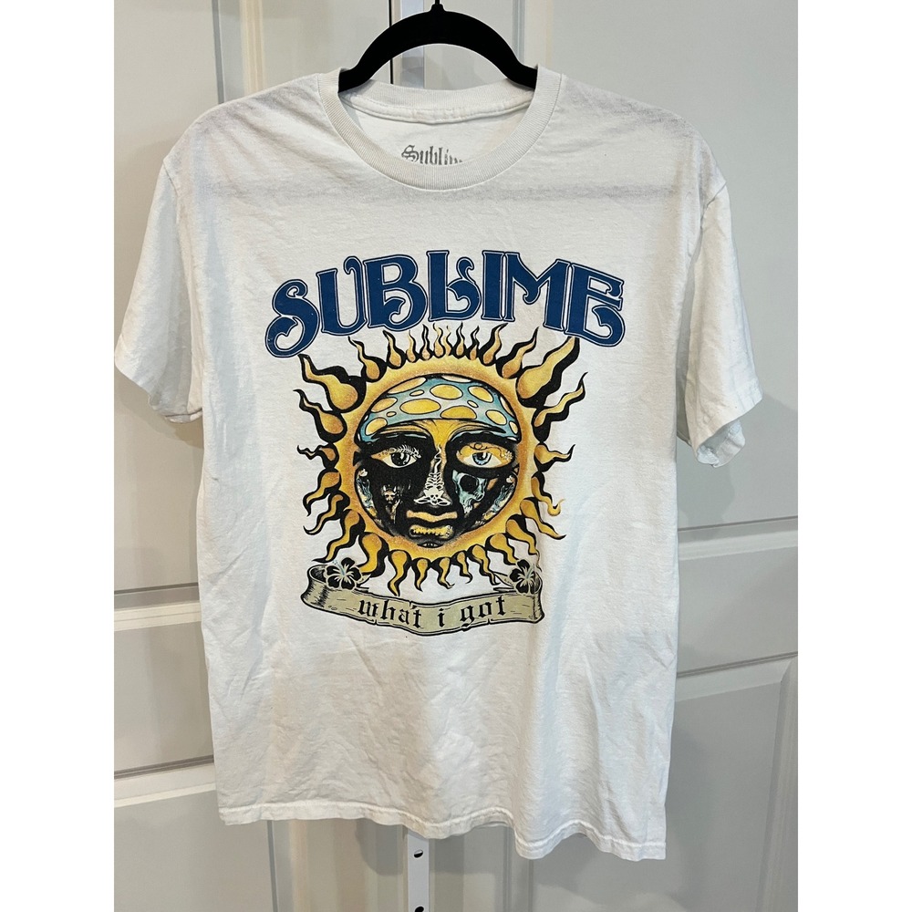 Sublime What I Got Sun Graphic T-Shirt White Mens Medium Band Tee 100% Cotton